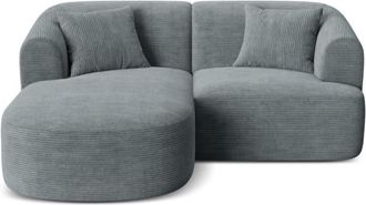 Cosmopolitan Design Sof&aacute; esquinero izquierdo modular 3 plazas pana gris oscuro