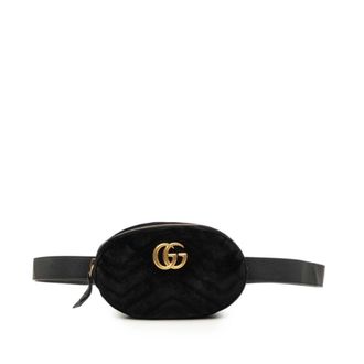 Gucci Gg Marmont Black Leather Leather Sling Bag (Pre-Owned)