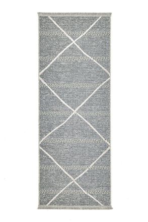 THEKO Alfombra fina tejida a m&aacute;quina en lana y viscosa antracita 80x200 cm