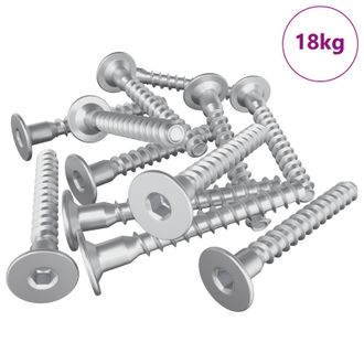 vidaXL Tornillos Confirmat 5000 Pcs Plateado Metal Vidaxl