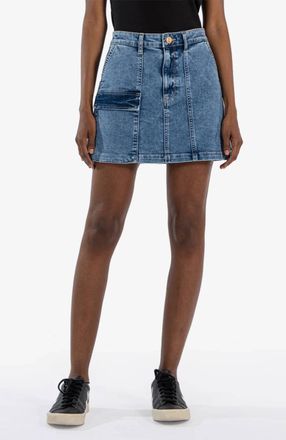 Kut from the Kloth Zoe Denim Skirt In Alarming