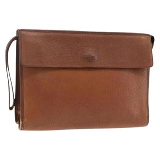 Burberry Pre-owned Vintage Clutch Bag - Dames - Pre-owned - Bruin - Maat: ONE Size Leer