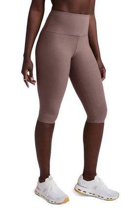 Beyond Yoga High Waist Crop Leggings in Rosey Taupe Heather at Nordstrom, Size X-Large