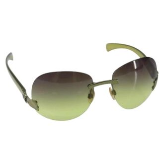 Chanel Pre-owned Accessories, female, Green, Size: ONE SIZE Pre-owned Plastic Sunglasses