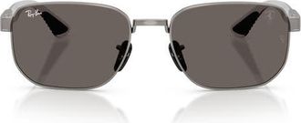 Ray-Ban 59mm Ferrari Irregular Sunglasses in Gunmetal /Dark Grey at Nordstrom