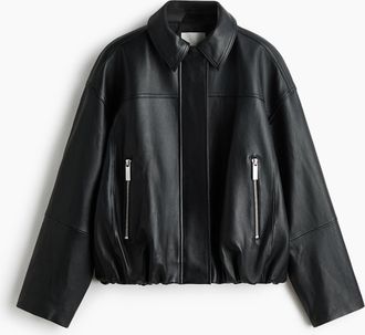 H&M Lederjacke - Schwarz