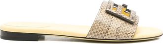 Fendi Snakeskin Leather Sandals