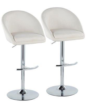 LumiSource Set Of 2 Matisse Highback Contemporary/Glam Adjustable Bar Stools With Footrest