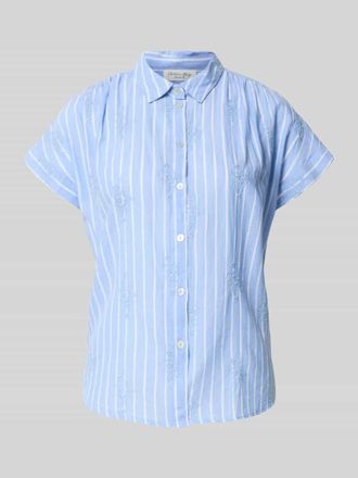 Christian Berg Regular Fit Bluse mit Stitchings und Kapp&auml;rmeln in Bleu, Gr&ouml;&szlig;e 46