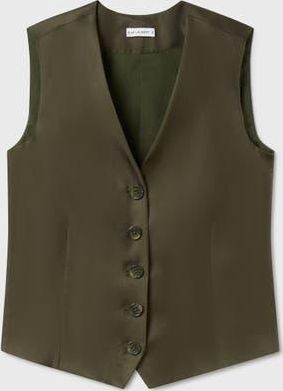 Silk Laundry TWILL VEST PINE at Nordstrom, Size X-Large Au