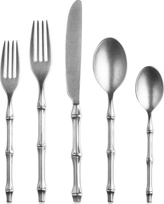 Mepra Bali Flatware Set - 20 Pieces in Pewter Silver at Nordstrom