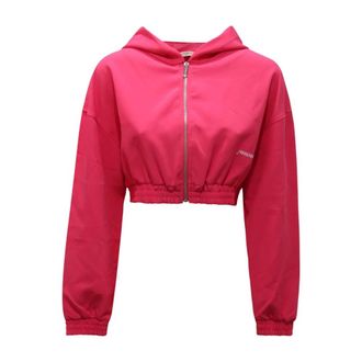 Hinnominate Zip-throughs, female, Pink, Size: S Hnw754 Crop Full-Zip Sweatshirt