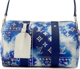Louis Vuitton 2021-2025 Monogram Bandana City Keepall crossbody bag - unisex - Fabric/Calf Leather/Leather - One Size - Blue