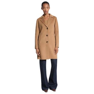 Michael Kors Single-Breasted Coats, female, Brown, XS, Camel Coats for Stylish Look