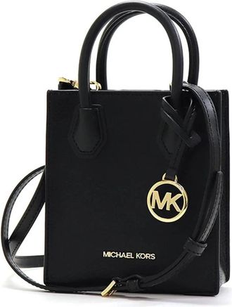 Michael Kors Mercer Extra-Small Pebbled Leather Crossbody Bag - Dames - Mini tas - Zwart - ONE Size - Leer - Tassen