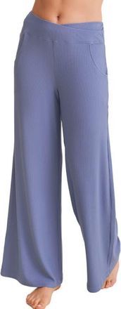 Fleur't Wide Leg Lounge Pants in Denim Waffle at Nordstrom, Size X-Large