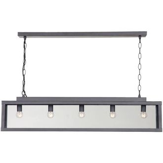 Netlighting Zenia 5 Light Straight Bar Pendant Ceiling Light Lead in Grey