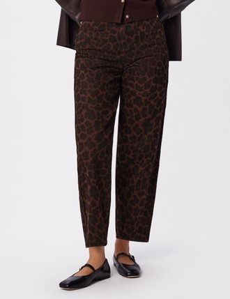 Whistles Leopard Print Barrel Jean at Nordstrom, Size 22