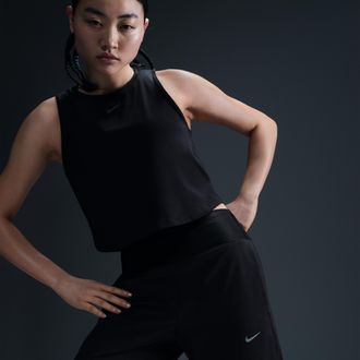 Nike Womens One Classic Dri-FIT Cropped Tank Top in Black | FN2845-010