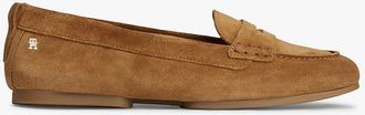 Tommy Hilfiger Womens Flexible Suede Penny Loafer - Beige - US 6.5 / EU 37