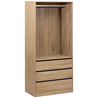 5five Simply Smart 5five Simply Smart - Armario Dolo De 3 Cajones Con Espacio Para Colgar Efecto Madera - 5five