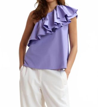 Essentiel Jillian Ruffle Top In Purple
