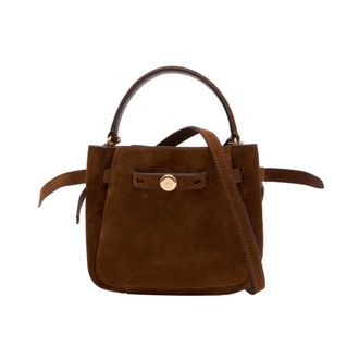 Tory Burch Mini borsa a secchiello Romy in camoscio - - Bags - Donna - Marrone - ONE SIZE