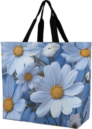 Generic Daisy Blue Shopping Bag Eco Friendly Tote Bag Reusable Tote Bags For Camping College Travel