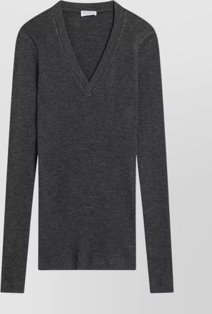 Brunello Cucinelli v-neckline ribbed wool sweater