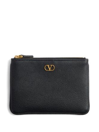 Valentino Garavani VLogo Signature clutch bag - women - Calf Leather - One Size - Black