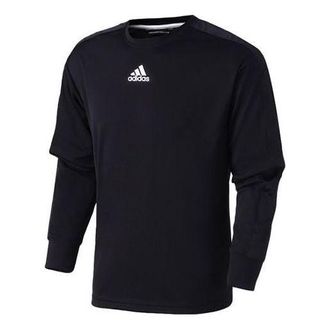 adidas Printing Logo Round Neck Long Sleeves Black DU1037