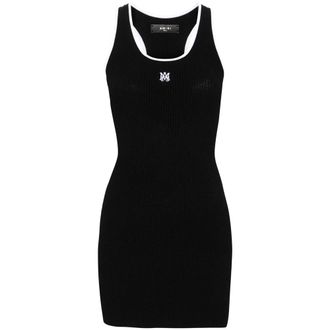 Amiri Contrasting-trim Ribbed-knit Minidress