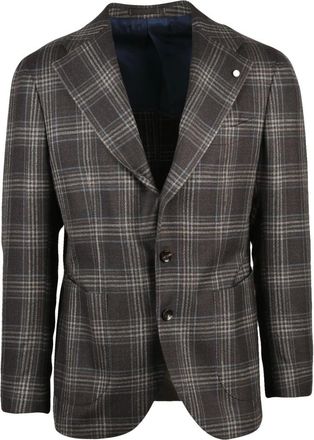 Luigi Bianchi Mantova Jassen, Heren, Bruin, M, Wol, Giacca Stondata