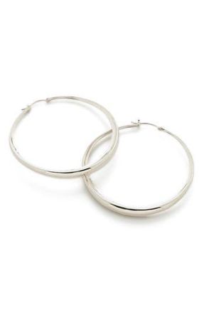 Monica Vinader Deia Chamfered Large Hoop Earrings in Sterling Silver at Nordstrom Rack