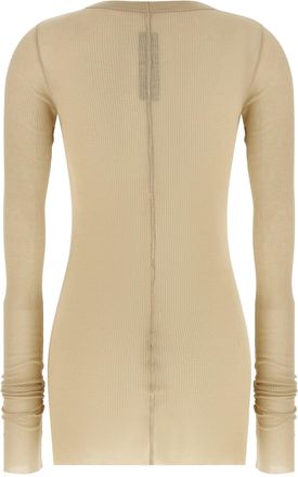 Rick Owens Womens Beige Viscose Long Sleeve T-Shirt