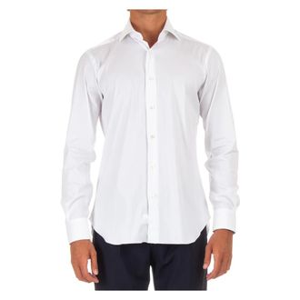 Barba Witte Op Maat Gemaakte Katoenen Poplin Overhemd - Heren - Zakelijke Overhemden - Wit - 3XL - Katoen - Overhemden