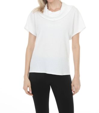 Joseph Ribkoff Textured Boxy Cowl Neck Top In Off-White