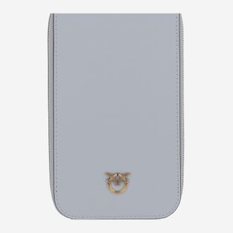 Pinko Leather Smartphone Card Case - Blue