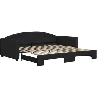 vidaXL Sof&aacute; Cama Nido Tela Negro 100x200 Cm Vidaxl