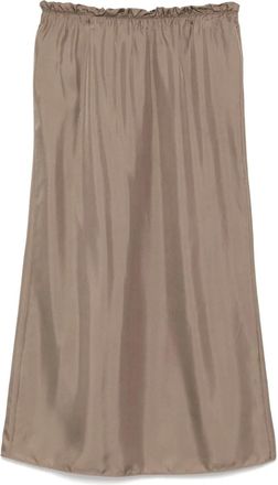 Less Gonna in seta - Marrone