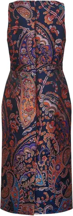 Etro Womens Blue Floral Paisley Jacquard Midi Dress Polyester