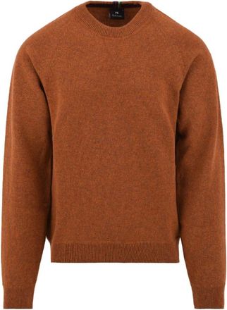 Paul Smith Merino Wool Jersey - Heren - Ronde hals truien - Bruin - S - Wol - Truien & Vesten