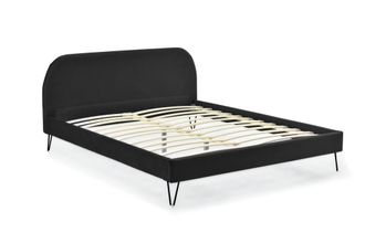 Concept Usine Cama de terciopelo negro 140 x 190 cm