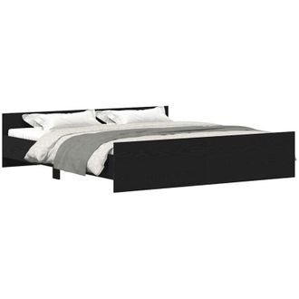 vidaXL Estructura De Cama Sin Colch&oacute;n Roble Negro 180x200 Cm Madera De Ingenier&iacute;a Vidaxl