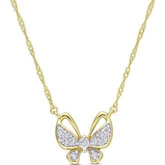 Delmar Diamond Butterfly Pendant Necklace - 0.12ct. in Gold at Nordstrom Rack
