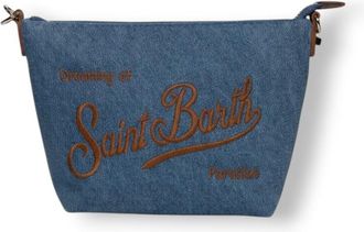 MC2 Saint Barth Denim Blue Aline Leather Pochette