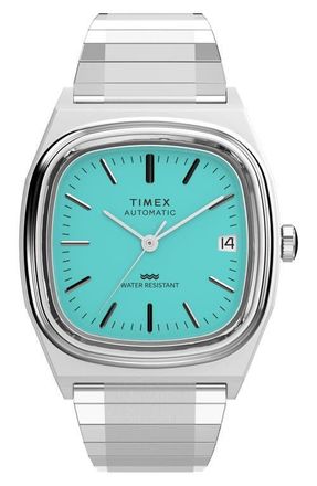 Timex Automatic 1983 E-Line Reissue Bracelet Watch, 34mm in Blue/silver at Nordstrom