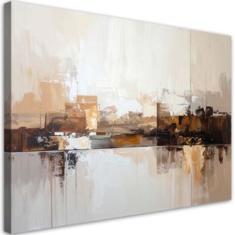 Feeby Impresi&oacute;n De Imagen, Abstracci&oacute;n En Beige Con Imitaci&oacute;n De Pinceladas, 120x80