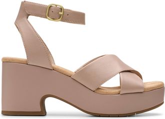 Clarks Womens Nerisa Pearl Sandal, Beige Leather, 5.5 UK