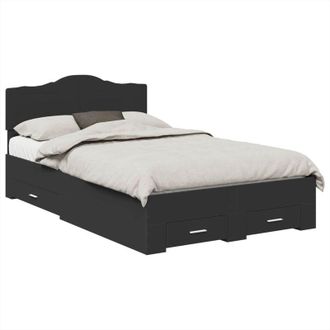 vidaXL Estructura De Cama Negro 120 X 190 Cm Madera De Ingenier&iacute;a Vidaxl